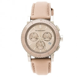 Burberry The City Chronograph Rose Gold Dial Beige Leather Strap Watch For Women - BU9702 Buy Now By Burberry