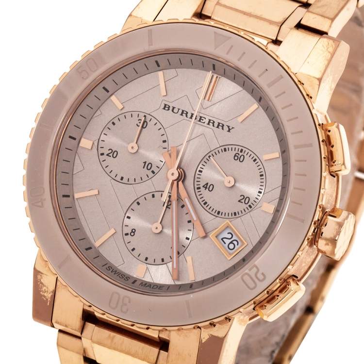 Burberry The City Rose Gold Dial Rose Gold Steel Strap Watch for Women - BU9703 Buy Now By Burberry