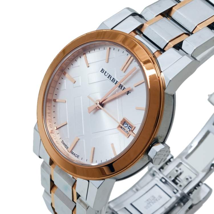 Burberry The City White Dial Two Tone Steel Strap Watch for Women - BU9105 Buy Now By Burberry