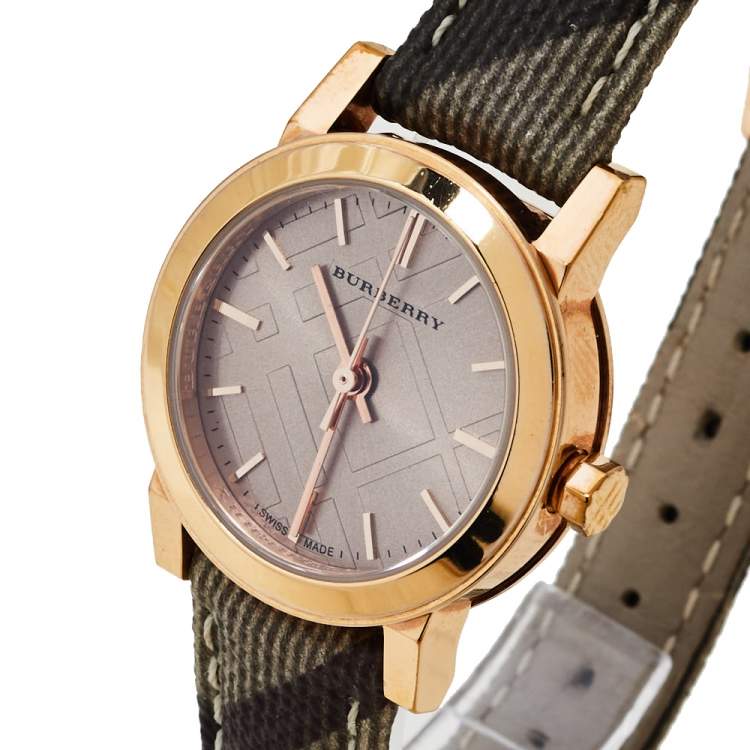 Burberry The City Pink Dial Brown Leather Strap Watch for Women - BU9236 Buy Now By Burberry