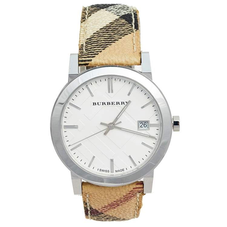 Burberry The City Silver Dial Brown Leather Strap Watch for Women - BU9025 Buy Now By Burberry
