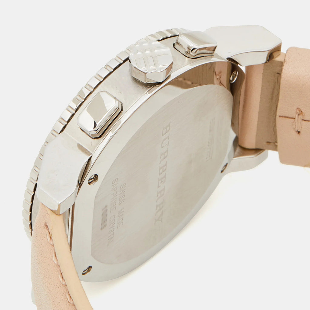 Burberry The City Chronograph Rose Gold Dial Beige Leather Strap Watch For Women - BU9702 Buy Now By Burberry