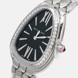 Bvlgari Serpenti Seduttori Diamonds Black Dial Silver Steel Strap Watch for Women - SERPENTI103449 Buy Now By Bvlgari