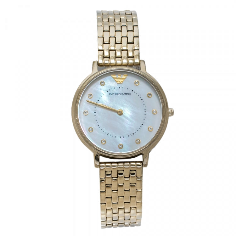 Emporio Armani Dress Analog Mother of Pearl Dial Gold Steel Strap Watch For Women - AR11007 Buy Now By Emporio Armani