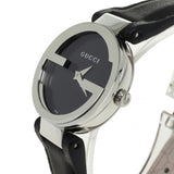 Gucci Interlocking G Iconic Black Dial Black Leather Strap Watch For Men - YA133205 Buy Now By Gucci