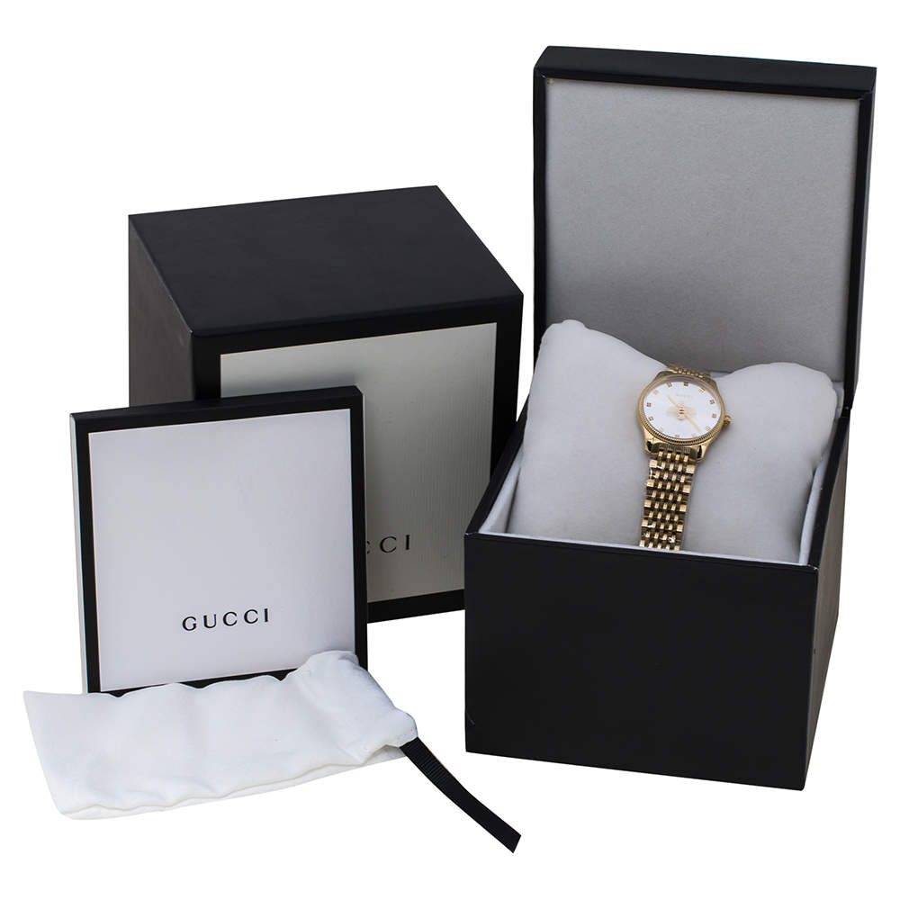 Gucci G Timeless Quartz Mother of Pearl Dial Gold Steel Strap Watch For Women - YA1265021 Buy Now By Gucci