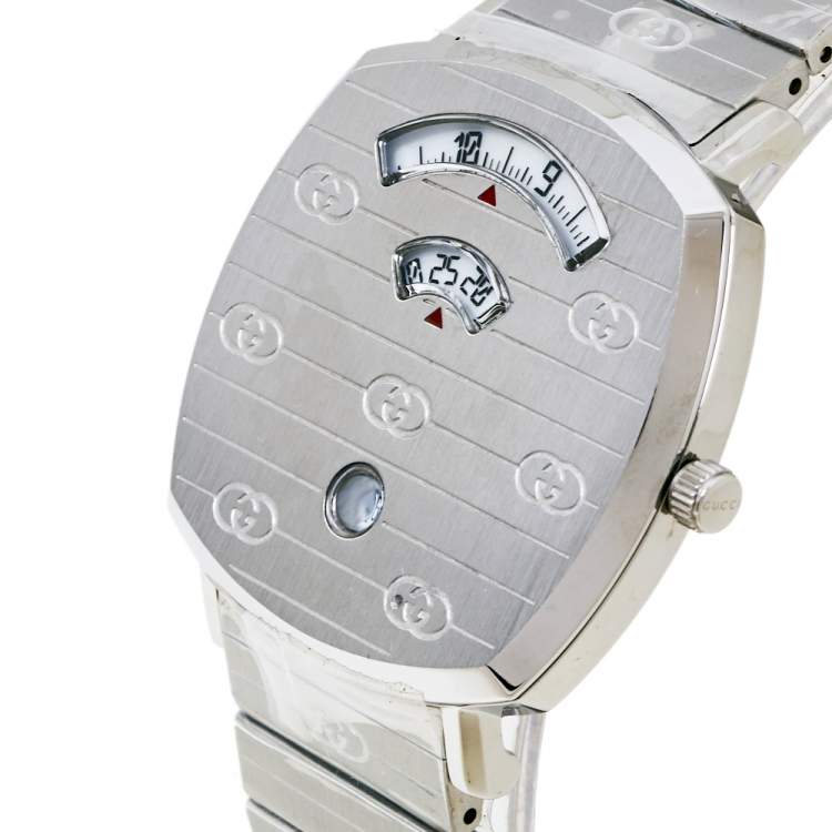 Gucci Grip Quartz Silver Dial Silver Steel Strap Watch For Women - YA157410 Buy Now By Gucci