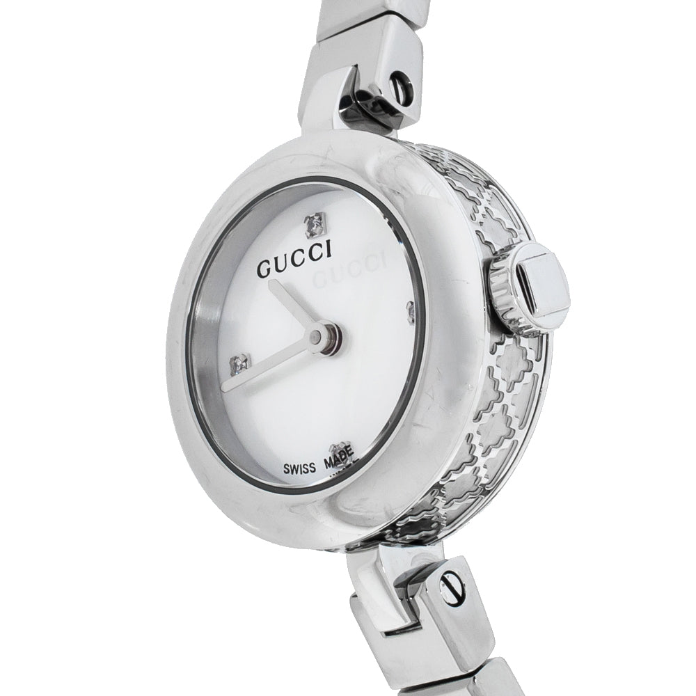 Gucci Diamantissima Quartz Diamonds White Dial Silver Steel Strap Watch For Women - YA141503 Buy Now By Gucci