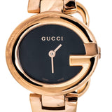 Gucci Guccissima Collection Quartz Black Dial Rose Gold Steel Strap Watch For Women - YA134509 Buy Now By Gucci
