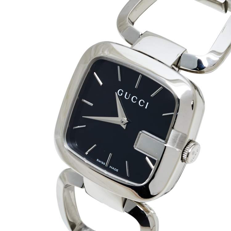 Gucci G Gucci Black Dial Silver Steel Strap Watch For Women - YA125407 Buy Now By Gucci