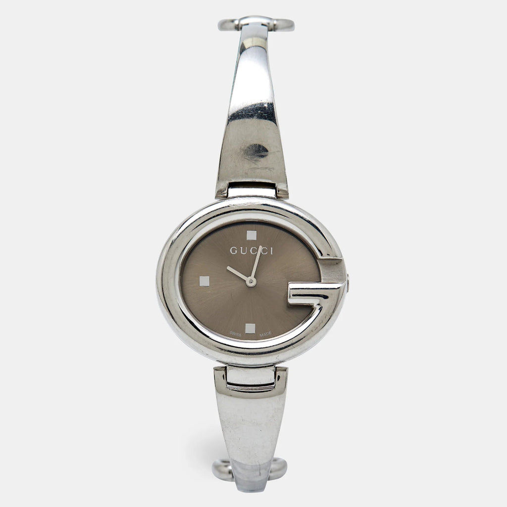 Gucci Guccissima Brown Dial Silver Steel Strap Watch For Women - YA134302 Buy Now By Gucci