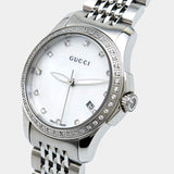 Gucci G Timeless Diamonds Mother of Pearl Dial Silver Mesh Bracelet Watch For Women - YA126508 Buy Now By Gucci