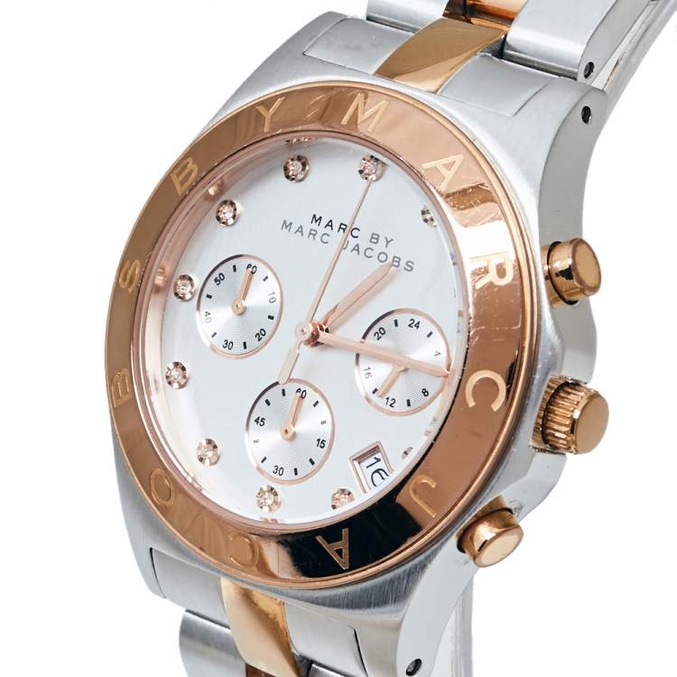 Marc Jacobs Blade Chronograph Silver Dial Two Tone Steel Strap Watch for Women - MBM3178 Buy Now By Marc Jacobs