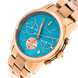 Michael Kors Runway Chronograph Turquoise Dial Rose Gold Steel Strap Watch For Women - MK6164 Buy Now By Michael Kors