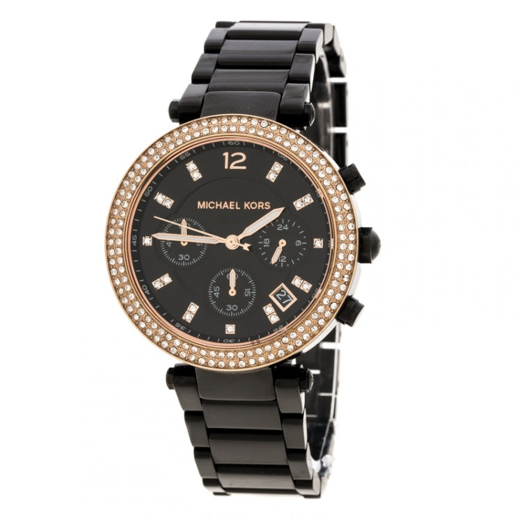 Michael Kors Parker Diamonds Black Dial Black Steel Strap Watch for Women - MK5885 Buy Now By Michael Kors