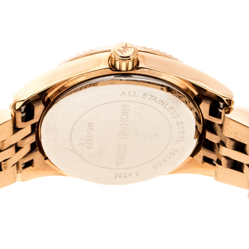 Michael Kors Lexington Quartz Pink Dial Rose Gold Steel Strap Watch For Women - MK3273 Buy Now By Michael Kors