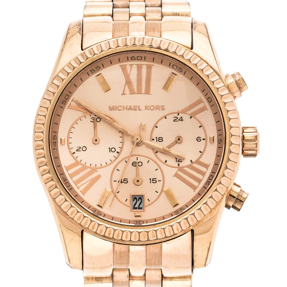 Michael Kors Lexington Rose Gold Dial Rose Gold Steel Strap Watch for Women - MK5569 Buy Now By Michael Kors