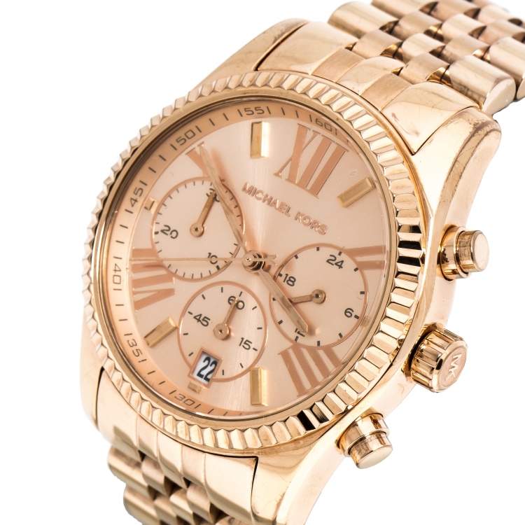 Michael Kors Lexington Rose Gold Dial Rose Gold Steel Strap Watch for Women - MK5569 Buy Now By Michael Kors