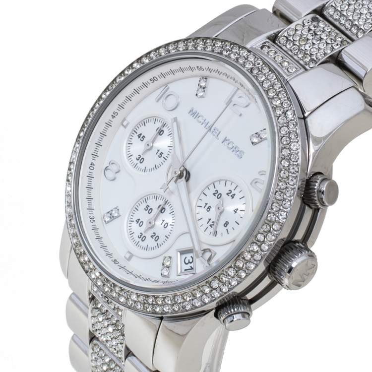 Michael Kors Runway White Dial Silver Steel Strap Watch for Women - MK5825 Buy Now By Michael Kors