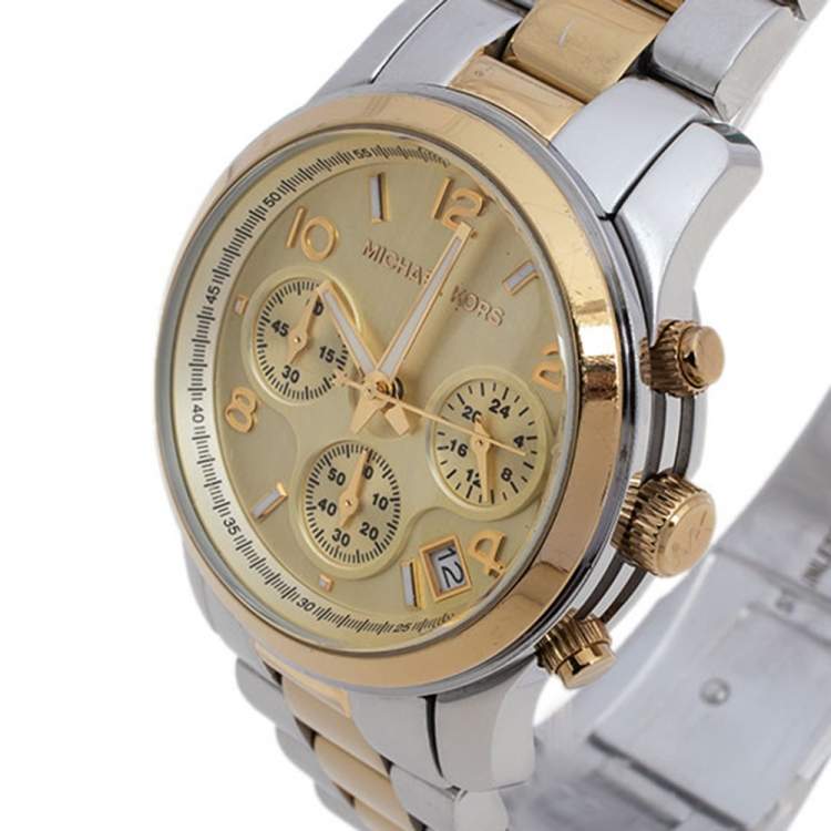 Michael Kors Runway Gold Dial Two Tone Steel Strap Watch for Women - MK5137 Buy Now By Michael Kors