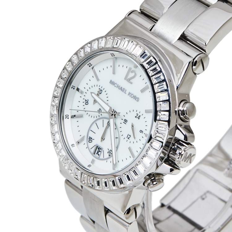 Michael Kors Dylan Glitz Chronograph White Dial Silver Steel Strap Watch For Women - MK5411 Buy Now By Michael Kors