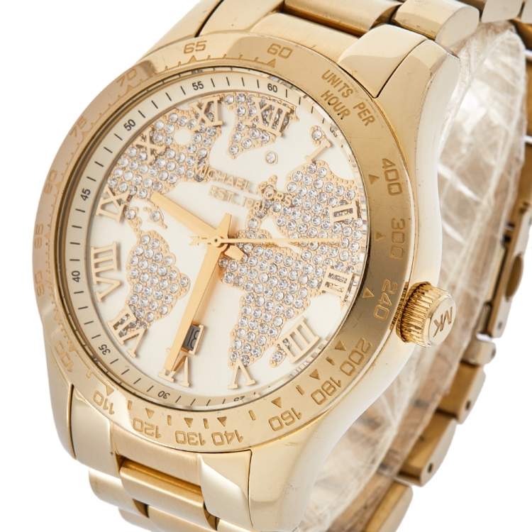 Michael Kors Layton Chronograph Gold Dial Gold Steel Strap Watch for Women - MK5959 Buy Now By Michael Kors