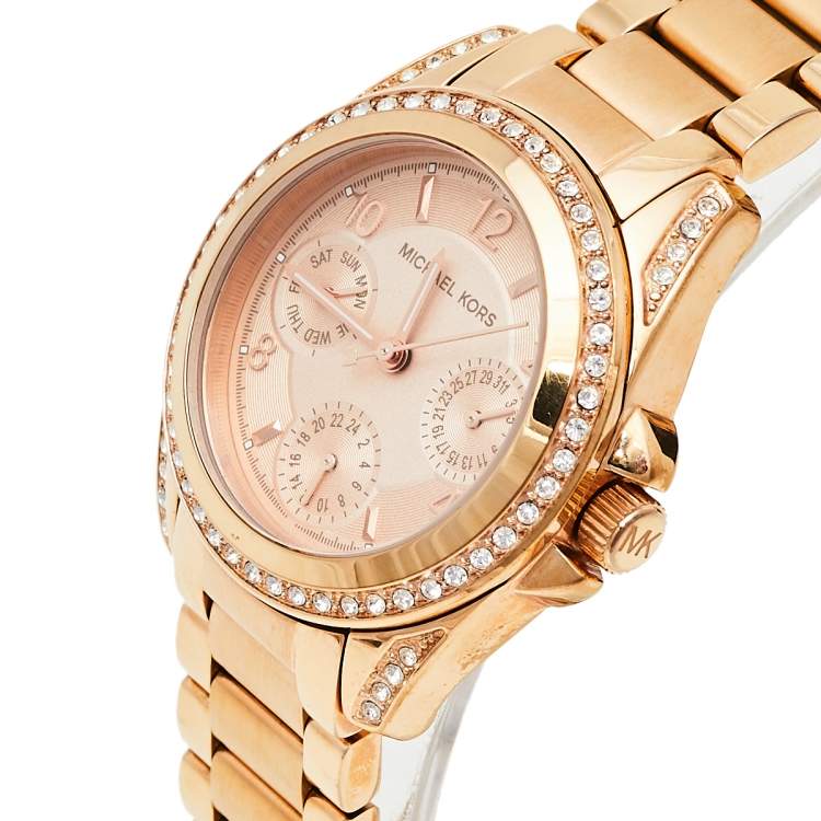Michael Kors Blair Rose Gold Dial Rose Gold Steel Strap Watch for Women - MK5613 Buy Now By Michael Kors
