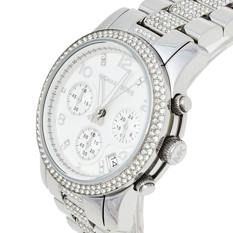 Michael Kors Runway White Dial Silver Steel Strap Watch for Women - MK5825 Buy Now By Michael Kors