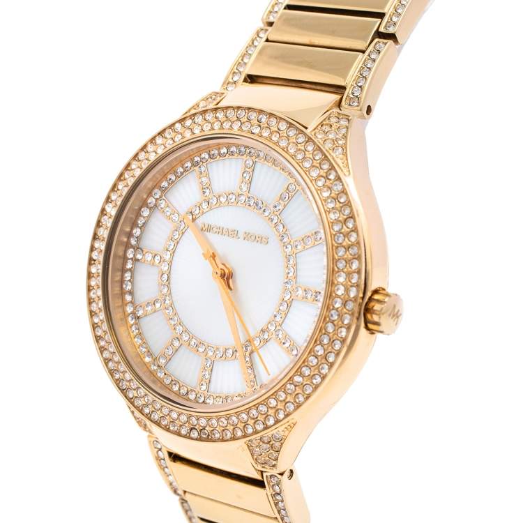 Michael Kors Kerry Mother of Pearl Dial Gold Steel Strap Watch for Women - MK3312 Buy Now By Michael Kors