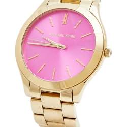 Michael Kors Slim Runway Pink Dial Rose Gold Steel Strap Watch for Women - MK3264 Buy Now By Michael Kors