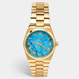 Michael Kors Channing Turquoise Dial Gold Steel Strap Watch For Women - MK5894 Buy Now By Michael Kors