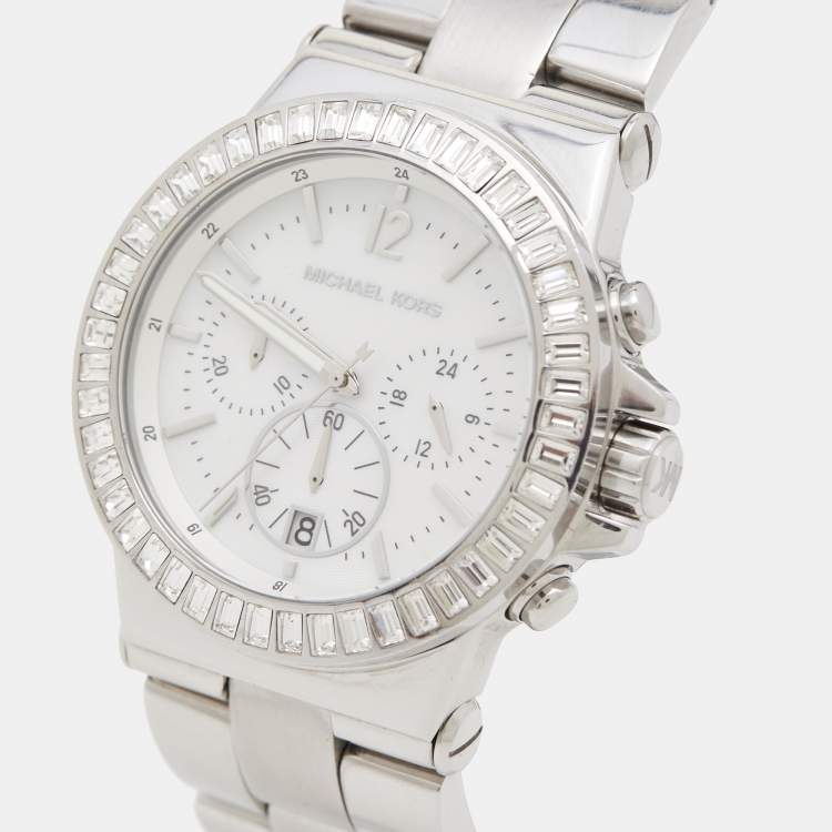 Michael Kors Dylan Glitz Chronograph White Dial Silver Steel Strap Watch For Women - MK5411 Buy Now By Michael Kors