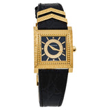 Versace VD-25 Diamonds Black Dial Black Leather Strap Watch for Women - VQF020015 Buy Now By Versace