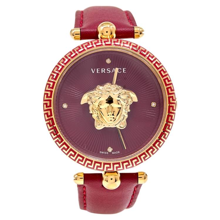 Versace Palazzo Empire Red Dial Red Leather Strap Watch for Women - VCO120017 Buy Now By Versace