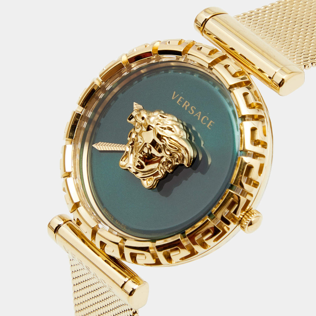 Versace Palazzo Empire Greca Green Dial Gold Mesh Bracelet Watch for Women - VEDV00819 Buy Now By Versace
