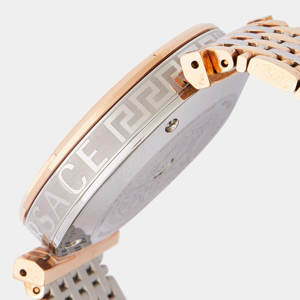 Versace V-Twist White Dial Two Tone Mesh Bracelet Watch for Women - VELS00719 Buy Now By Versace