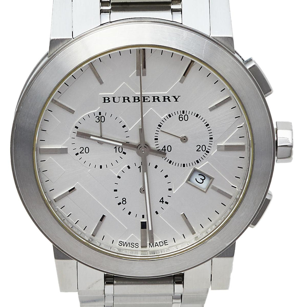 Burberry The City Chronograph Silver Dial Silver Steel Strap Watch for Men - BU9350 Buy Now By Burberry