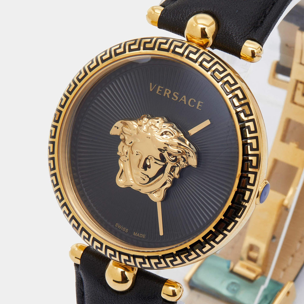 Versace Palazzo Empire Black Dial Black Leather Strap Watch for Women - VCO020017 Buy Now By Versace