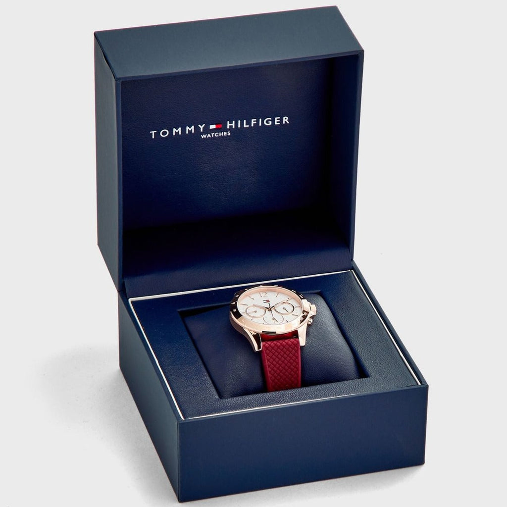 Tommy Hilfiger Haven Quartz White Dial Red Rubber Strap Watch For Women - 1782200 Buy Now By Tommy Hilfiger