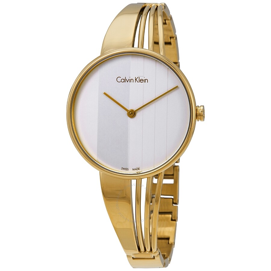 Calvin Klein Drift Silver Dial Gold Steel Strap Watch for Women - K6S2N516 Buy Now By Calvin Klein