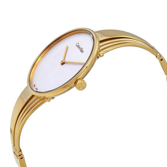 Calvin Klein Drift Silver Dial Gold Steel Strap Watch for Women - K6S2N516 Buy Now By Calvin Klein