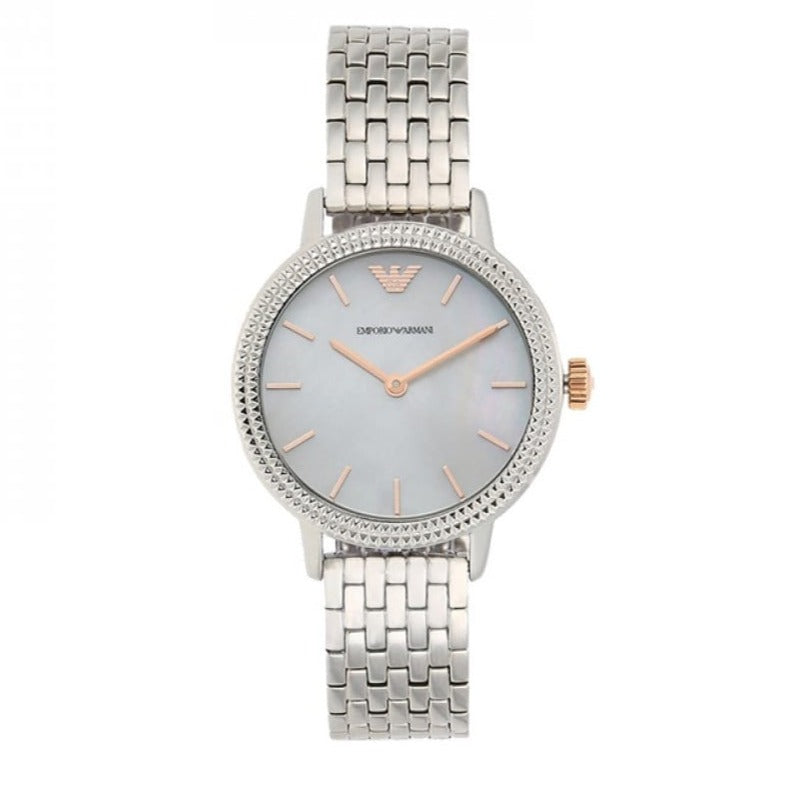 Emporio Armani Interchangeable Analog Mother of Pearl Dial Silver Steel Strap Watch For Women - AR80020 Buy Now By Emporio Armani