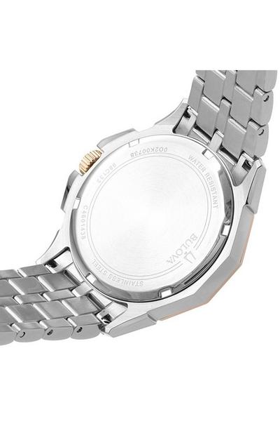 Bulova Octova Crystal Silver Dial Two Tone Steel Strap Watch for Men - 98C133 Buy Now By Bulova