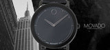 Movado Sapphire Black Dial Black Leather Strap Watch for Men - 606884 Buy Now By Movado