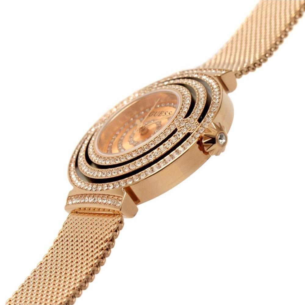 Guess Dream Crystals Rose Gold Dial Rose Gold Mesh Bracelet Watch For Women - GW0550L3 Buy Now By Guess