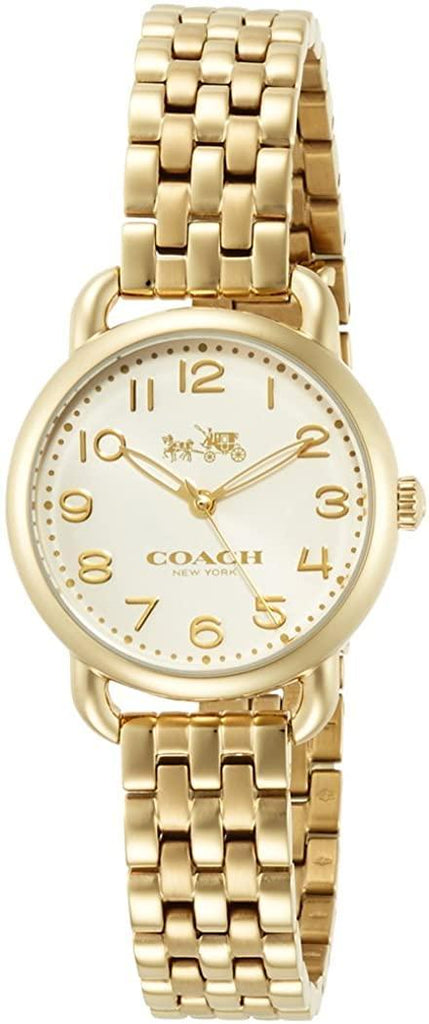 Coach Delancey White Dial Gold Steel Strap Watch for Women - 14502241 Buy Now By Coach