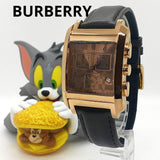 Burberry Heritage Chronograph Square Grey Dial Brown Leather Strap Watch for Men - BU1566 Buy Now By Burberry