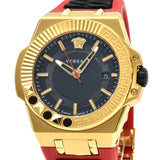 Versace Chain Reaction Quartz Black Dial Red & Black Rubber Strap Watch for Men - VEDY00319 Buy Now By Versace
