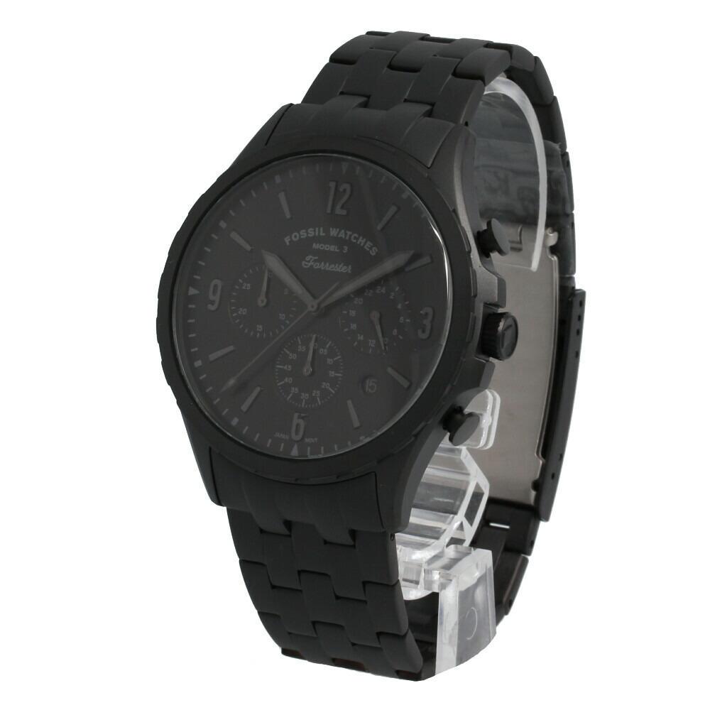 Fossil Forrester Chronograph Black Dial Black Steel Strap Watch for Men - FS5697 Buy Now By Fossil