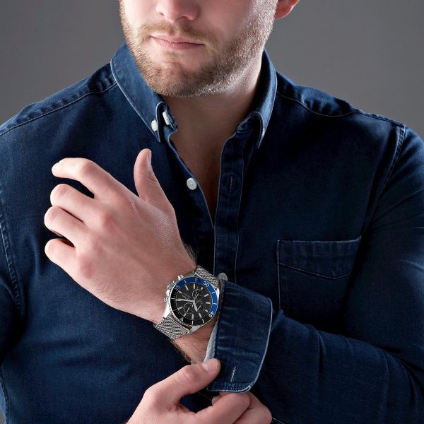 Hugo Boss Ocean Edition Black Dial Silver Mesh Strap Watch for Men - 1513742 Buy Now By Hugo Boss